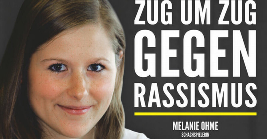 Schach-Nationalspielerin Melanie Ohme engagiert sich für die DOSB-Kampagne "Sport und Politik verein(t) gegen Rassismus". Foto: Screenshot vom DSB-Flyer