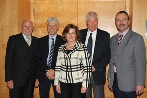 Der neue Vorstand von links: Mike Rottland, René Heise, Sigrid Berner, Wolfgang Müther, Gunter Schmidt